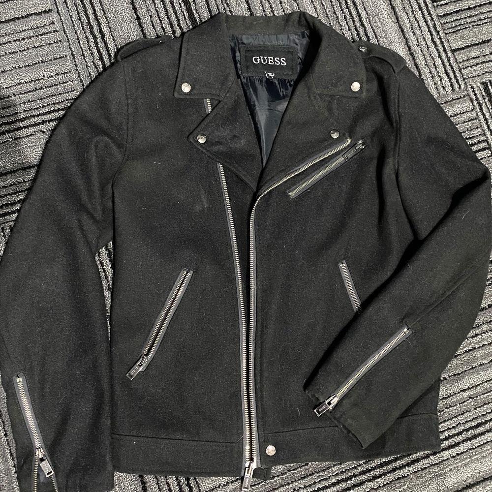 Motorcycle-style Guess jacket with wool feel